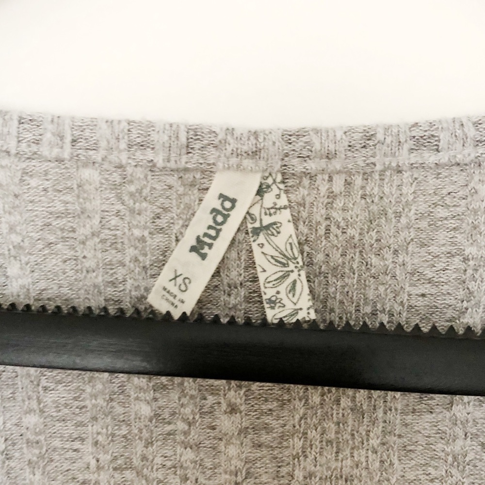 Light Gray Ribbed Square Neckline Longsleeve - image 2